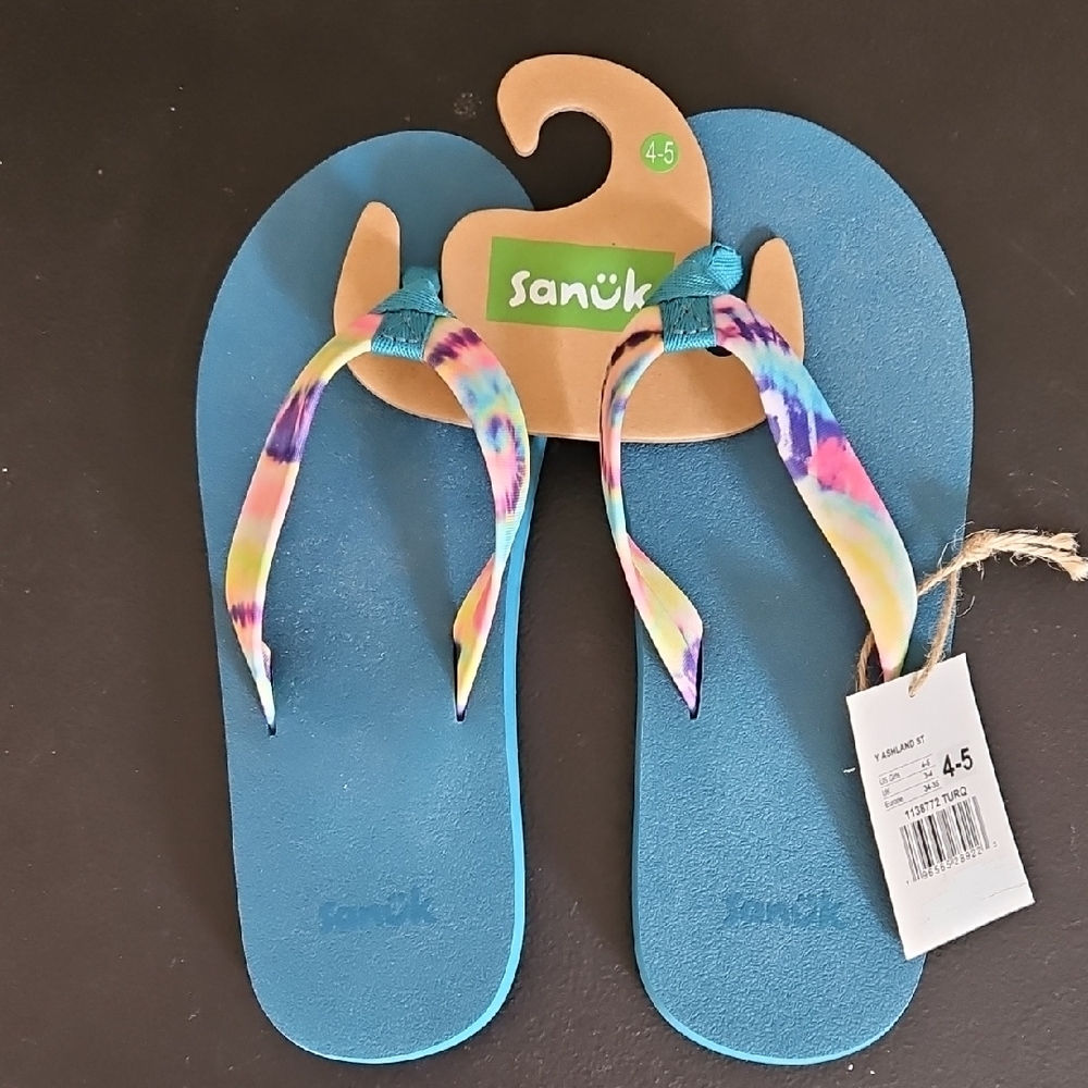 Sanuk Multicolor Tie-Dye Flip Flops